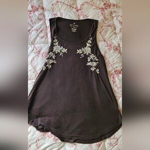 American Eagle Outfitters Dark Brown Floral Tank Top MEDIUM. #175